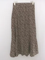 ◇ RETROGIRL レトロガール 総柄 ロング プリーツ スカート サイズF ベージュ ブラウン レディース P  【中古】 【1211090004901】