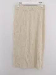 ◇ Elura エルーラ ウエストゴム スリット ロング ナロー スカート サイズM ライトベージュ レディース P  【中古】 【1211090006912】