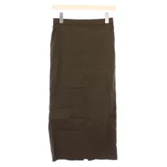 セオリーリュクス theory luxe 23SS タイトスカート イージー マキシ ロング ウエストゴム 無地 ワンカラー ストレッチ 麻 リネン 38 カーキ /BB