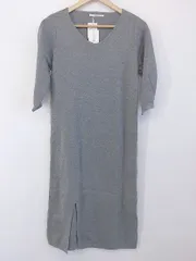 ◇ ◎ laboratory work ラボラトリーワーク タグ付 Vネック 七分袖 ロング ニット ワンピース サイズM グレー レディース P  【中古】 【1211100018805】