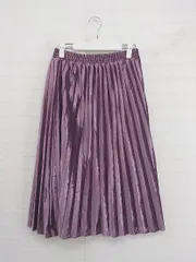 ◇ merlot メルロー ウエストゴム ベロア風 膝下丈 プリーツ スカート ピンク系 レディース P  【中古】 【1211100018140】のサムネイル