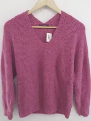◇ URBAN RESEARCH ITEMS Vネック 長袖 ニット セーター サイズF ピンク パープル系 レディース P  【中古】 【1211100017983】