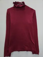 ヴィンテージ Y2K フリルネック コットン Tシャツ スリーブ L