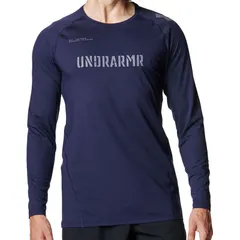 UNDER ARMOUR アンダーアーマー UA HEATGEAR FITTED GRAPHIC LONG SLEEVE SHIRT マルチスポーツ ロングＴシャツメンズ 6007730-410、MidnightNavy