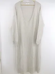 ◇ yuw ユウ LOWRYS FARM ウール ニット 長袖 ロング ワンピース サイズM グレー系 レディース P  【中古】 【1211110006373】