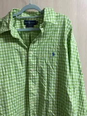 ポロ ラルフローレン グリーンチェック シャツ XXL