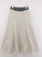 ◇ LUCA/LADY LUCK LUCA ウエストゴム カットオフ加工 ロング フレア スカート サイズ36 ベージュ ブラック レディース P  【中古】 【1211140005070】