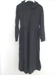 ◇ LAUIR コットン100% 長袖 膝下丈 ワンピース サイズL ブラック レディース P  【中古】 【1211150005633】