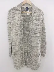 ◇ GAP ギャップ 襟付き 長袖 ニット カーディガン サイズXS ホワイト ネイビー メンズ P  【中古】 【1211150008832】