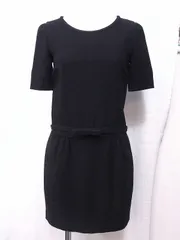【171232】UNTITLED アンタイトル  半袖　フォーマル　ワンピース　冠婚葬祭　ベルト付き  0 ブラック