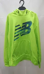 ◇ New Balance 胸元ロゴプリントあり。プルオーバー 長袖 パーカー サイズL フルーレセンイエロー レディース E  【1211150013911】