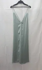◇ 31 Sons de mode Vネック サテン ロング キャミソールワンピース サイズ36 グリーン系 レディース E  【1211150012549】