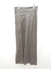 ◇ ZARA ザラ レザー センタープレス サイドチャック パンツ サイズUS XS ダークブラウン レディース E  【1211150020179】