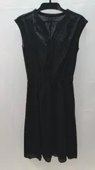 ◇ SIMPLICTE シンプリシテェ Vネック。シアー系。ウエストゴム ロング丈 ワンピース 表記なし ブラック レディース E  【1211150021404】