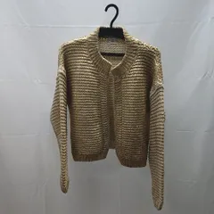 ◇ merry jenny メリージェニー アクリル100% 長袖 ニット カーディガン サイズF ゴールド レディース E  【1211150020766】