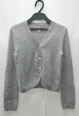 ◇ HUMAN WOMAN Vネック ボタン 長袖 ニット カーディガン サイズM グレー レディース E  【1211150032592】