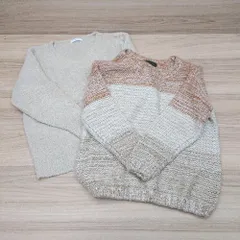 ◇ 《 JEANASIS まとめ売り2点セット サイズF Vネック クルーネック 長袖 ニット　セーター レディース 》 E  【1211150036729】
