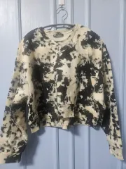 ZARA ザラ ブラック/ベージュ クロップド スウェット