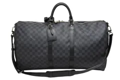 極美品 LOUIS VUITTON ルイヴィトン キーポルバンドリエール55 ボストンバッグ N41413 ダミエグラフィット ブラック 中古 4b009329