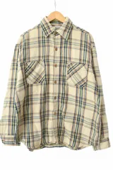 BIGMAC ビッグマック 70’s Heavy Flannel shirt ヘビー フランネル チェック柄 長袖 シャツ L ベージュ ブランド古着ベクトル 中古 251217