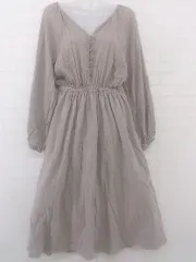 ◇ GRL グレイル 長袖 膝下丈 ワンピース サイズM グレージュ系 レディース P  【中古】 【1211160009164】