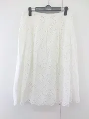 ◇ ZARA WOMAN ザラウーマン 刺繍 膝下丈 フレア スカート サイズEUR M USA M MEX 28 オフホワイト系 レディース P  【中古】 【1211160007054】