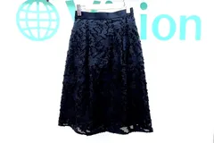 【199528】GREEN LABEL RELAXING グリーンレーベル  レース系 フレアスカート  38 黒