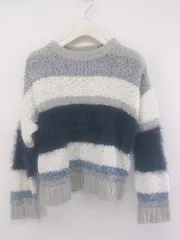 ◇ w closet ダブルクローゼット 長袖 ニット セーター サイズF グレー系 ネイビー マルチ レディース P 【中古】 【1211170007945】