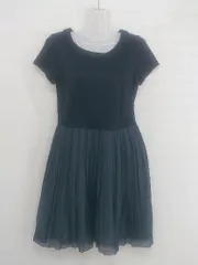 ◇ KUMIKYOKU 組曲 切替 半袖 膝丈 ワンピース サイズ2 ネイビー レディース P 【中古】 【1211170007501】