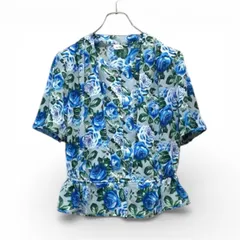 【古着】 日本製 ヴィンテージ 総柄 ブラウス ボタニカル柄 花柄 日本製 昭和レトロ