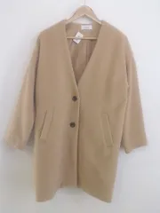 ◇ select MOCA セレクトモカ ノーカラー 長袖 ロング コート サイズM ライトブラウン系 レディース P  【中古】 【1211180003227】