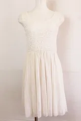 【194116】LEST ROSE レスト ローズ  ノースリーブ チュールワンピース　レース　切り替え  2 ライトベージュ系