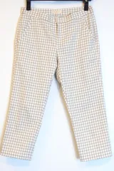 【55522】CROLLA クローラ  クロップドパンツ ギンガムチェック柄 ベージュ