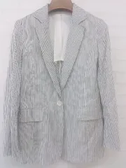 ◇ green label relaxing UNITED ARROWS ストライプ 長袖 シャツ ジャケット サイズ40 オフホワイト ブラック レディース P  【中古】 【1211190000827】