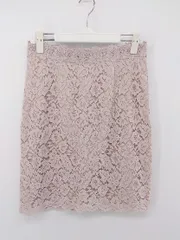 ◇ PROPORTION BODY DRESSING 総レース バックジップ 膝丈 タイト スカート サイズ3 ピンク レディース P  【中古】 【1211210001162】