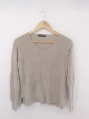 ◇ green label relaxing UNITED ARROWS Vネック 長袖 ニット カットソー グレージュ系 レディース P  【中古】 【1211210005535】