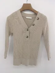 ◇ SENSE OF PLACE by URBAN RESEARCH Vネック 七分袖 ニット セーター サイズF ベージュ レディース P  【中古】 【1211210003845】