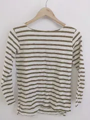 ◇ JOURNAL STANDARD relume ボーダー 長袖 Tシャツ カットソー サイズF ホワイト ベージュ系 レディース P  【中古】 【1211220003255】