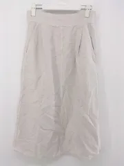 ◇ FRAMeWORK フレームワーク リネン混 膝下丈 フレア スカート サイズ38 グレー系 レディース P  【中古】 【1211220004818】