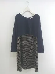 ◇ LOVEMIC マタニティ 授乳服 長袖 ミニ ワンピース サイズL ネイビー ベージュ レディース P  【中古】 【1211230005072】