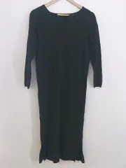 ◇ Live in comfort リブインコンフォート リブニット 長袖 膝下丈 ワンピース サイズS ブラック レディース P  【中古】 【1212010002694】