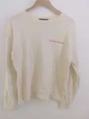 ◇ Kastane カスタネ プリント 長袖 Tシャツ カットソー サイズM ライトベージュ系 レッド レディース P  【中古】 【1212010002304】