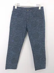 ◇ RENAULT ルノー 総柄 ストレッチ パンツ サイズ9号 ブルー系 ブラック レディース P  【中古】 【1212010001161】