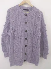 ◇ w closet ダブルクローゼット 長袖 ニット カーディガン パープル系 レディース P  【中古】 【1212010005565】