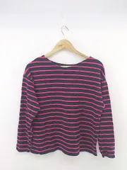◇ niko and … ニコアンド ボーダー 長袖 Tシャツ カットソー サイズM ダークネイビー系 ピンク系 レディース P  【中古】 【1212010005411】