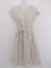 ◇ ◎ Lui Chantant ルイシャンタン リネン混 半袖 膝下丈 ワンピース サイズ40 ベージュ系 レディース P  【中古】 【1212010005138】のサムネイル
