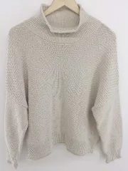◇ studio CLIP スタディオクリップ ハイネック コットンニット 長袖 セーター サイズL ライトグレー系 レディース P  【中古】 【1212020000482】
