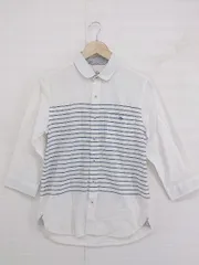 ◇ ◎ ikka イッカ ボーダー 七分袖 シャツ サイズS ホワイト系 ネイビー メンズ P  【中古】 【1212020003834】のサムネイル