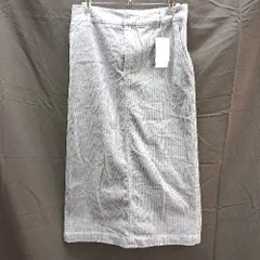 ◇ LOWRYS FARM ウエスト１部ゴム。バックスリット ロング タイト スカート サイズL ブルー レディース E  【1212020007733】