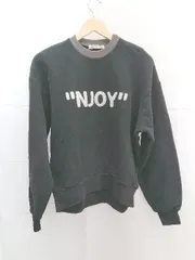 ◇ BLANC ブラン フロントワッペン、オーバーサイズ、首元ジップアップ 長袖 スウェット サイズ38 ブラック レディース E  【1212020016520】